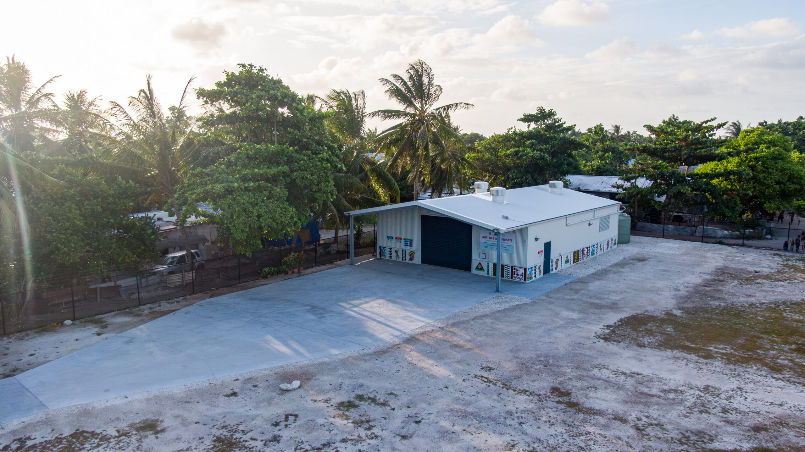 Kiribati's Auti Ni-Bwai (House of Many Things), Kiribati's humanitarian warehouse built through the Pacific Humanitarian Warehousing Programme.
